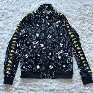 Unisex Small black Kappa track jacket with graphics